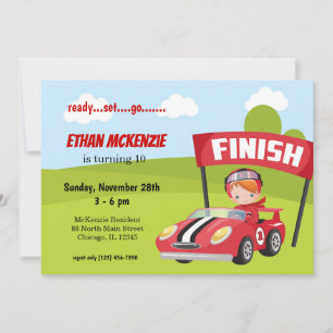 Racecar Party boy ideas Invitation