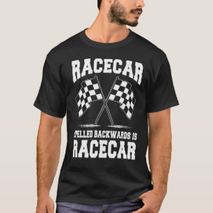 Racecar Spelled Backwards Race Track Pit Crew Raci T-Shirt