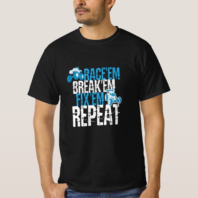 RaceEm FixEm RC Car T-Shirt (Front)