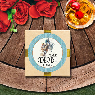 Racehorses and Jockeys Derby Classic Round Sticker