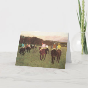 Racehorses at Longchamp by Edgar Degas Card