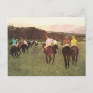 Racehorses at Longchamp by Edgar Degas Postcard
