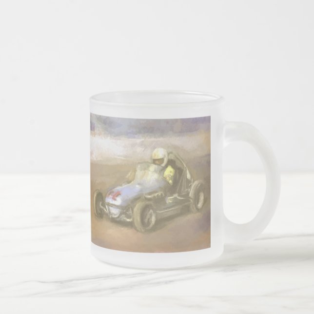 Racer Frosted Glass Coffee Mug (Right)