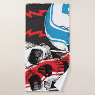 Racer Skull: Vintage Seamless Rebellion. Bath Towel