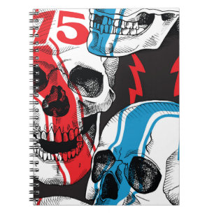 Racer Skull: Vintage Seamless Rebellion. Notebook