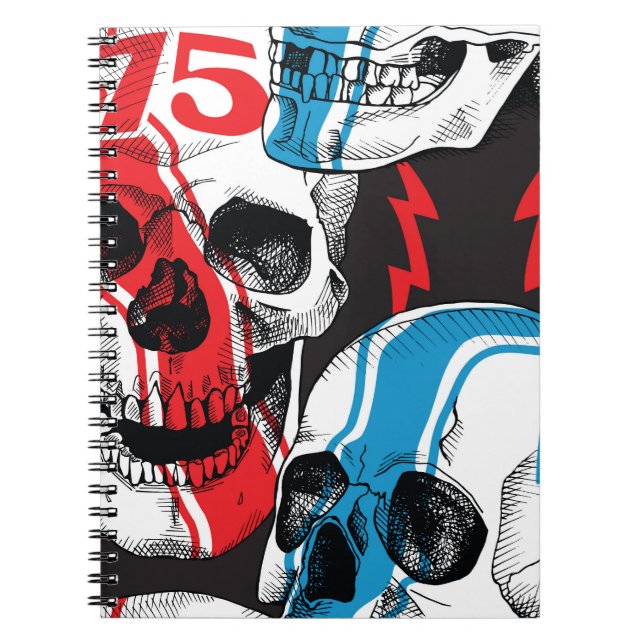 Racer Skull: Vintage Seamless Rebellion. Notebook (Front)