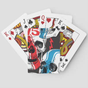 Racer Skull: Vintage Seamless Rebellion. Playing Cards