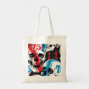 Racer Skull: Vintage Seamless Rebellion. Tote Bag