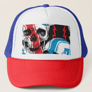 Racer Skull: Vintage Seamless Rebellion. Trucker Hat
