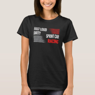 Racer Sprint Car Mechanic Retro Sprint Car Racing T-Shirt