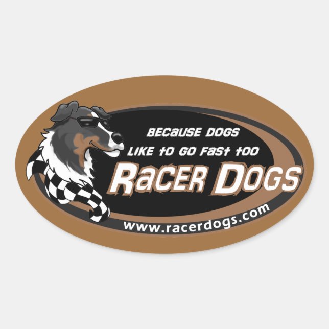 RacerDogs Original Logo Decals Oval Sticker (Front)