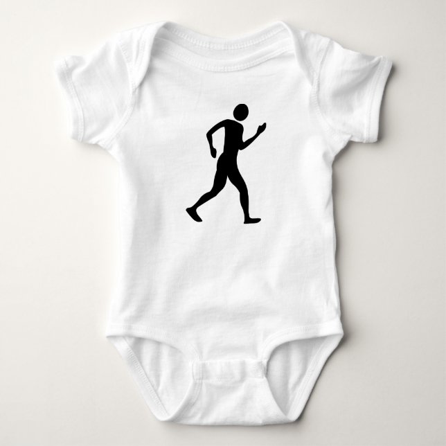 Racewalking - black baby bodysuit (Front)