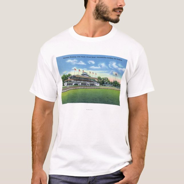 Raceway View of Grand Stand, Club House, T-Shirt (Front)