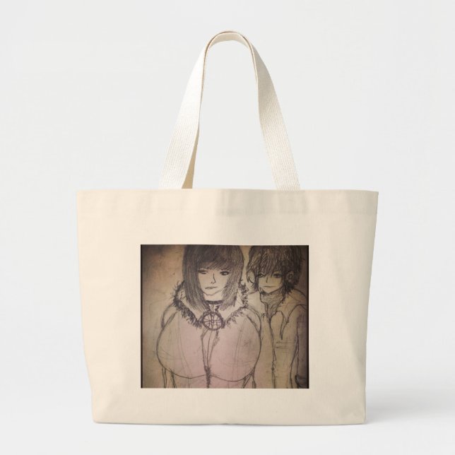 racheal and her friend in your imagination large tote bag (Front)