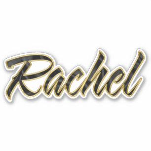 Rachel black gold lettering sticker sticker