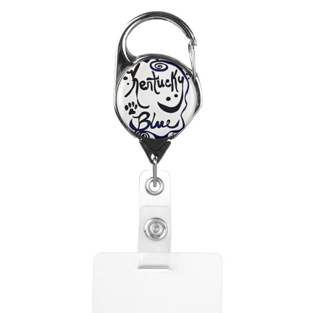Rachel Doodle Art - Kentucky Blue Badge Holder (Front)