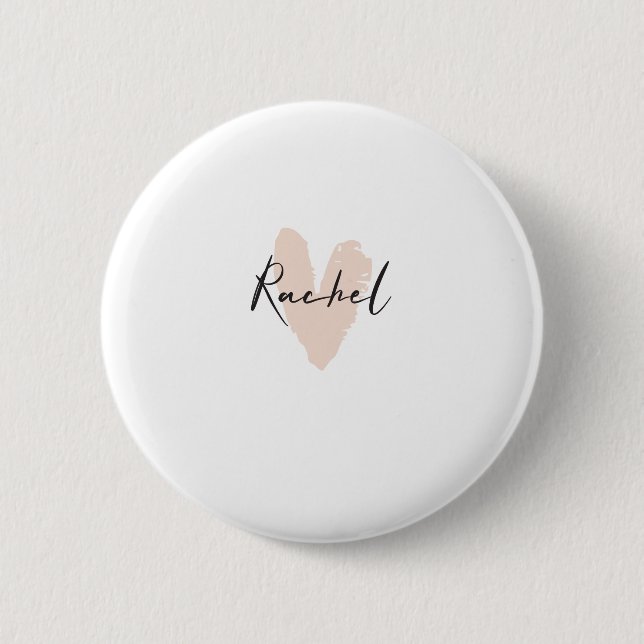 Rachel Heart Name Graphic 6 Cm Round Badge (Front)
