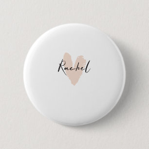 Rachel Heart Name Graphic 6 Cm Round Badge