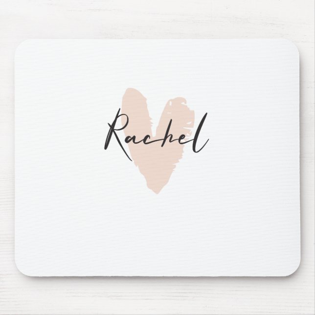 Rachel Heart Name Graphic Mouse Mat (Front)