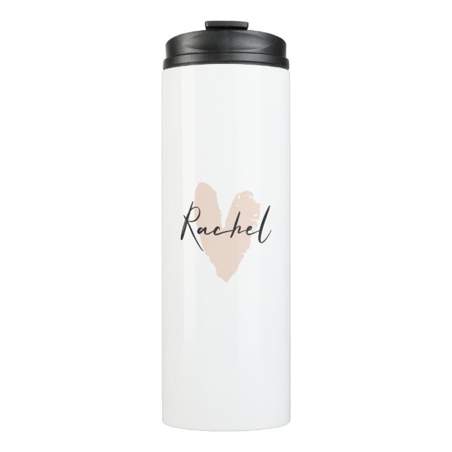Rachel Heart Name Graphic Thermal Tumbler (Front)