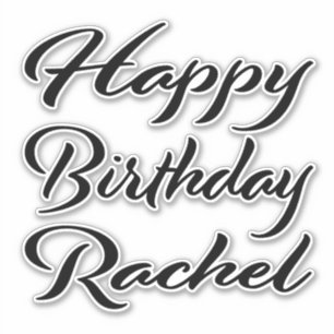 Rachel name first name black Sticker birthday