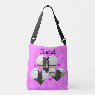 Rachel Name With Arab Horses, Crossbody Bag