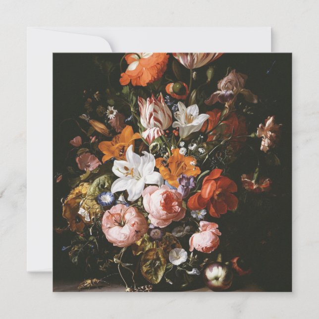 Rachel Ruysch - Flowers In A Glass Vase Invitation (Front)