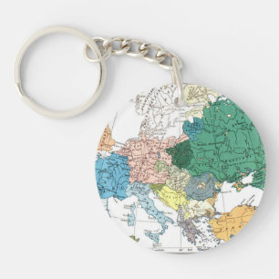 Racial Map of Europe Key Ring