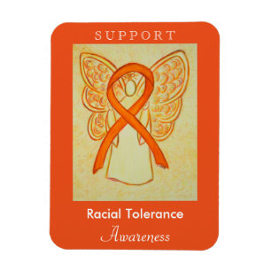 Racial Tolerance Awareness Ribbon Angel Magnets