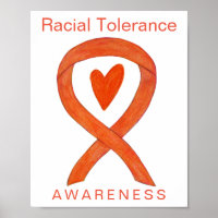 Racial Tolerance Awareness Ribbon Art Poster Print