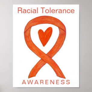 Racial Tolerance Awareness Ribbon Art Poster Print