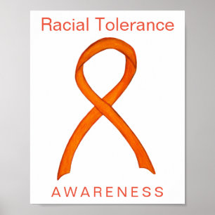 Racial Tolerance Awareness Ribbon Art Poster Print