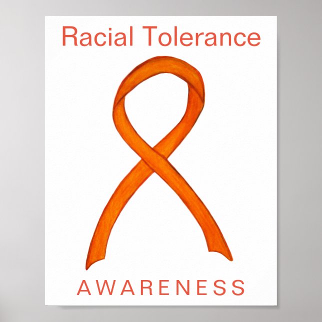 Racial Tolerance Awareness Ribbon Art Poster Print (Front)