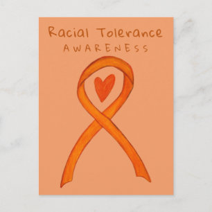 Racial Tolerance Orange Awareness Ribbon Postcards