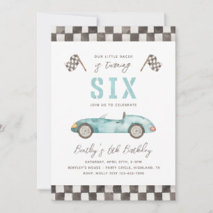 Racing 6th Birthday Invitation   Fast Invitation