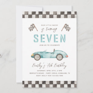 Racing 7th Birthday Invitation   Racing Invitation