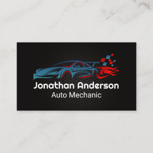 Racing Auto Car   Parts and Services Business Card