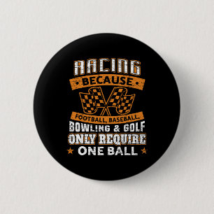 Racing Because Football 6 Cm Round Badge