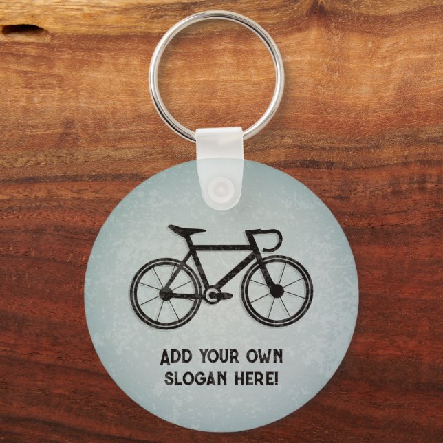 Racing Bicycle for Cyclist, your text front & back Key Ring (Front)