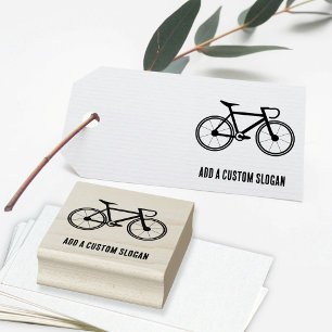 Racing Bicycle - Road Cyclist Transport - own Text Rubber Stamp
