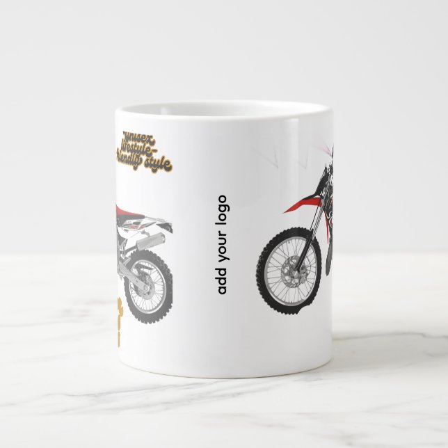 Racing Bike Art Large Coffee Mug (Front)