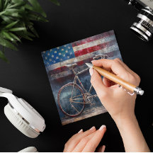racing bike in acrylic american flag background