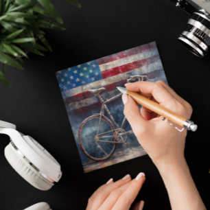 racing bike in acrylic american flag background