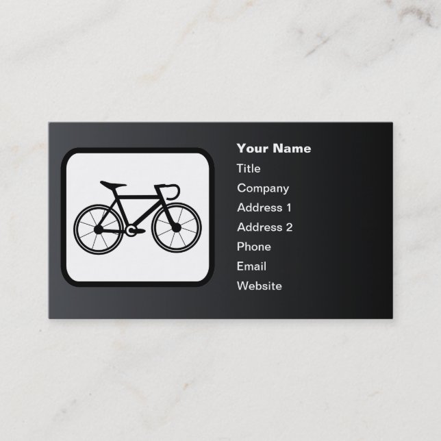 Racing Bike Logo Customisable Black Business Card (Front)