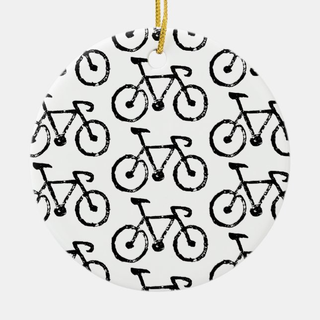 Racing Bike Print Ceramic Ornament (Front)