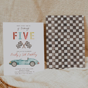 Racing Birthday Invitation   5th Birthday