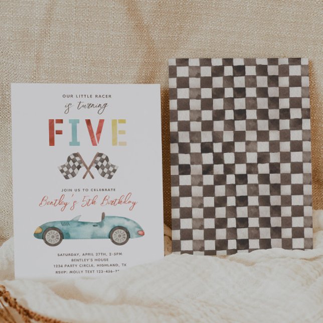 Racing Birthday Invitation | 5th Birthday (Creator Uploaded)