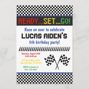 Racing Birthday Invitation   Race Car Invite