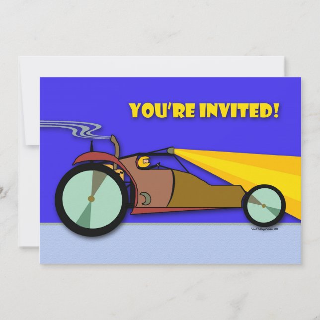 Racing Birthday Party Invitation, Dune Buggy Invitation (Front)