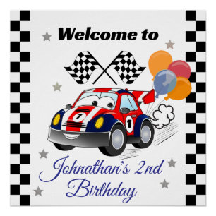 Racing Birthday Welcome Poster